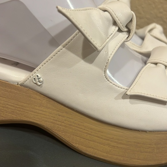 Sam & Libby Indie White Knot Platform Sandals Y2K Boho Retro Size 6 - Picture 4 of 16